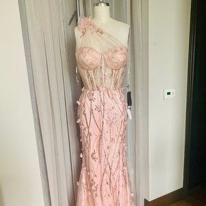 Corseted Mesh Gown